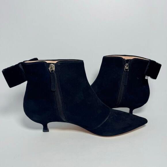 Kate Spade Donella Black Suede Ankle Bow Boots - NIB! - Picture 4 of 9